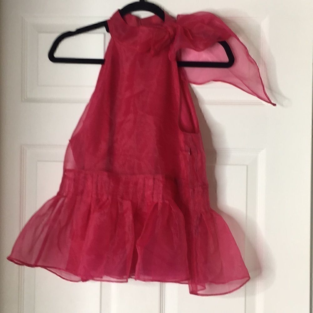 NWT NY&C fuchsia evening top with tie at the neck